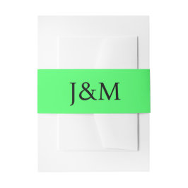Lime Green Wedding Monogram Belly Bands Uitnodigingen Wikkel