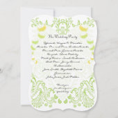 Lime Green Whimisical Bird Wedding Menu Kaart (Achterkant)