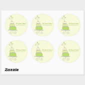 Lime Green Whimsical Chic Wedding Cake Sticker (Vel)