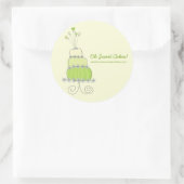 Lime Green Whimsical Chic Wedding Cake Sticker (Tas)