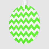 Lime Green White Chevron Zig-Zag Pattern Ornament (voorkant)