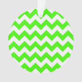 Lime Green White Chevron Zig-Zag Pattern Ornament (voorkant)