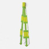 Lime Green White Color Stripes Stropdas (Achterkant)