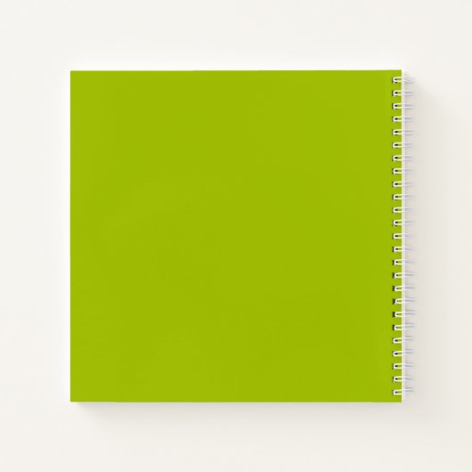 Lime Green White Floral Spiral Notitieboek (Achterkant)