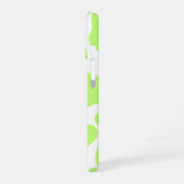 Lime Green & White Koe Print iPhone 16 Hoesje (Linkerkant)