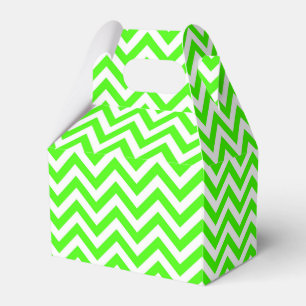 Lime Green White Large Chevron ZigZag Pattern Bedankdoosjes