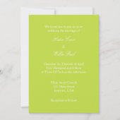 Lime Green White Plain Simple Wedding Invitation Kaart (Voorkant)