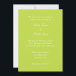 Lime Green White Plain Simple Wedding Invitation Kaart<br><div class="desc">Papieren producten van hoge kwaliteit,  perfect voor elke gelegenheid.</div>