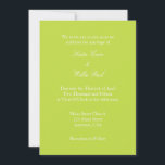 Lime Green White Plain Simple Wedding Invitation Kaart<br><div class="desc">Papieren producten van hoge kwaliteit,  perfect voor elke gelegenheid.</div>
