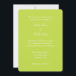 Lime Green White Plain Simple Wedding Invitation Kaart<br><div class="desc">product</div>