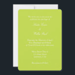 Lime Green White Plain Simple Wedding Invitation Kaart<br><div class="desc">product</div>