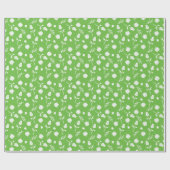  Lime Green White Roses Rosebud Floral Print Cadeaupapier (Vlak)