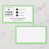 Lime Green White Social Media Visitekaartje (Voorkant / Achterkant)