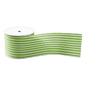 Lime Green-White Stripes Pattern Grosgrain Lint (Spoel)