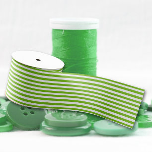 Lime Green-White Stripes Pattern Grosgrain Lint