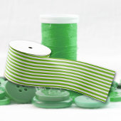 Lime Green-White Stripes Pattern Grosgrain Lint