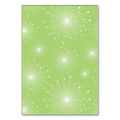 Lime Green White Sunbursts Starburst Tafelnummers (Achterkant)