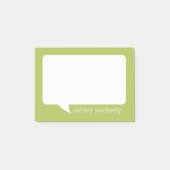 Lime Green & White Talk Bubble Persoonlijke naam Post-it® Notes (Voorkant)