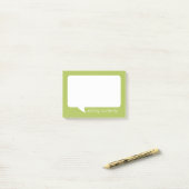 Lime Green & White Talk Bubble Persoonlijke naam Post-it® Notes (Op bureau)