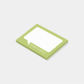 Lime Green & White Talk Bubble Persoonlijke naam Post-it® Notes (Schuin)