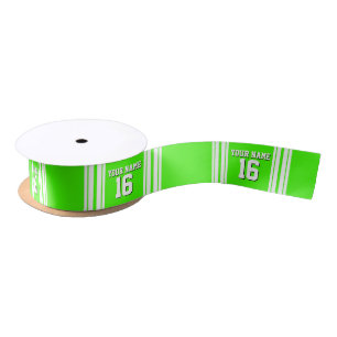 Lime Green White Team Jersey Satijnen Lint