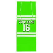 Lime Green White Team Jersey Wijn Cadeautas (Achterkant)
