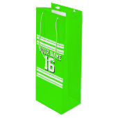 Lime Green White Team Jersey Wijn Cadeautas (Voorkant Gekanteld)