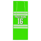 Lime Green White Team Jersey Wijn Cadeautas (Voorkant)
