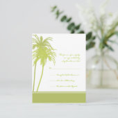 Lime Green & White Tropical Palms Invitation RSVP (Staand voorkant)