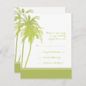 Lime Green & White Tropical Palms Invitation RSVP (Voorkant / Achterkant)