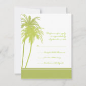Lime Green & White Tropical Palms Invitation RSVP Kaartje (Voorkant)