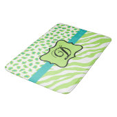 Lime Green White Zebra Leopard Badmat (Gekanteld)