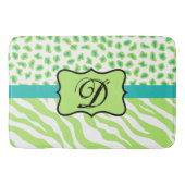 Lime Green White Zebra Leopard Badmat (Voorkant)