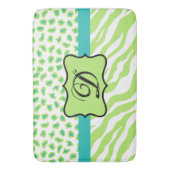 Lime Green White Zebra Leopard Badmat (Voorkant Verticaal)