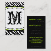 Lime Green White Zebra Print Pattern Visitekaartje (Voorkant / Achterkant)