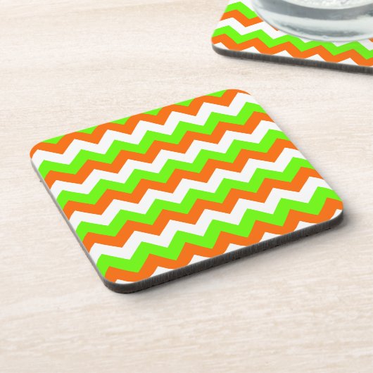 Lime Green White Zigzag Drankjes Onderzetter (Linkerzijde)