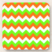 Lime Green White Zigzag Drankjes Onderzetter (Voorkant)
