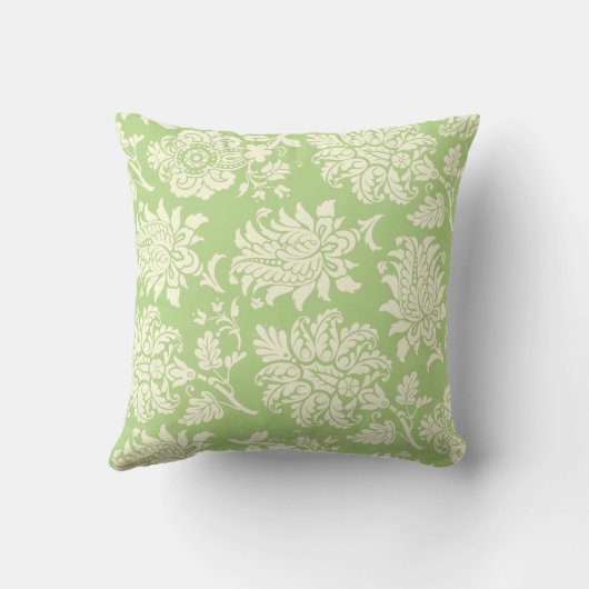 Lime Green & Yellow Damask Pillow Kussen (Achterkant)