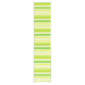 Lime Green Yellow Striped Pattern Korte Tafelloper (Voorkant)