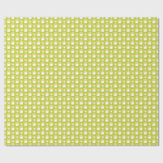  Lime Green Yellow Woven Squares  Cadeaupapier (Vlak)
