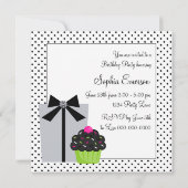 Lime Green Zebra Cake Cupcake verjaardagsfeestje Kaart (Achterkant)