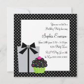 Lime Green Zebra Cake Cupcake verjaardagsfeestje Kaart (Achterkant)