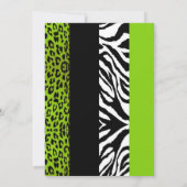 Lime Green Zebra en luipaard Print Afstuderen Kaart (Achterkant)