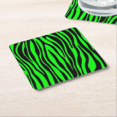 Lime Green Zebra Kartonnen Onderzetters (Schuin)