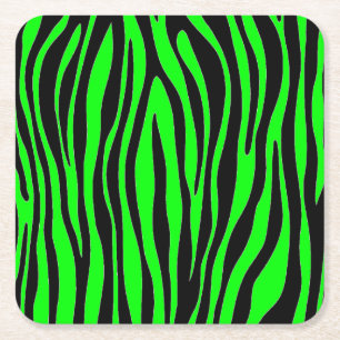 Lime Green Zebra Kartonnen Onderzetters