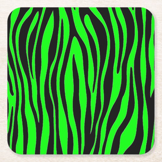 Lime Green Zebra Kartonnen Onderzetters (Voorkant)