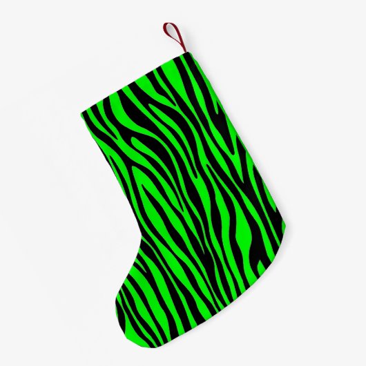 Lime Green Zebra Kleine Kerstsok (Achterkant (Hangend))