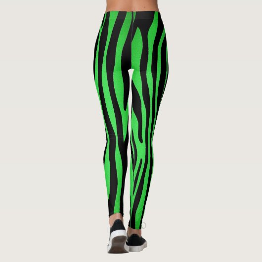Lime Green Zebra Leggings (Achterkant)