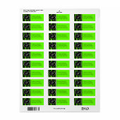 Lime Green Zebra monogram retour adreslabels Etiket (Full Sheet)