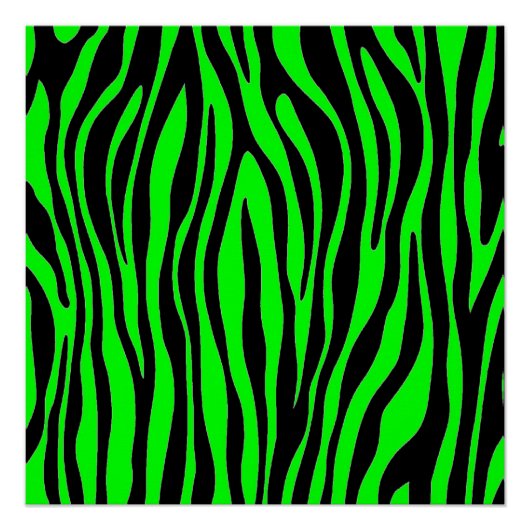 Lime Green Zebra Poster (Voorkant)